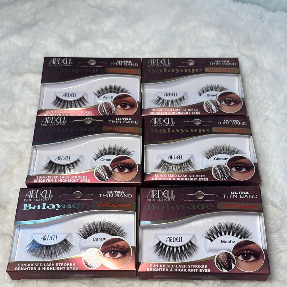 6 Ardell Balayage Wispies False Eyelashes - Ash Brown, Chestnut, Caramel, Mocha